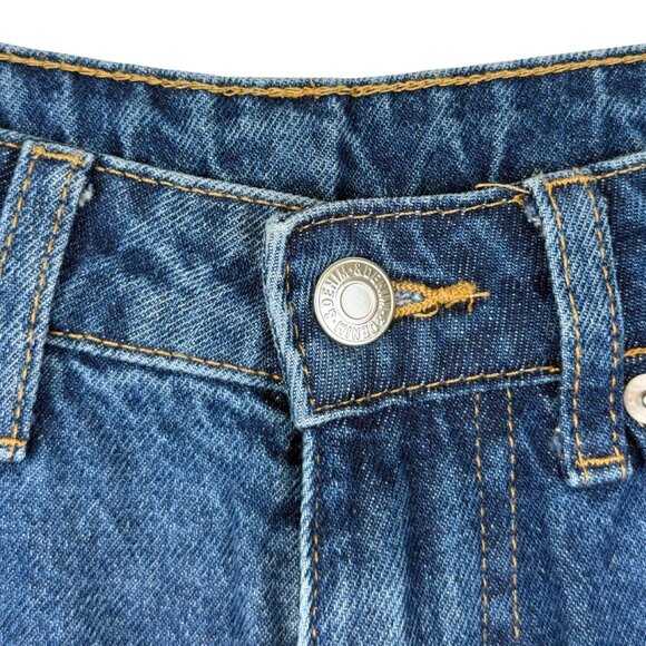 NWOT &Denim Loose Medium Wash Ultra High Waist Ankle Length Mom Jeans - 4 Short - Picture 2 of 6